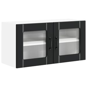 vidaXL Dulap de sticlă pentru perete LUCCA Negru 80 x 31 x 40 cm