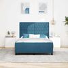 vidaXL Pat cu arcuri cu headboard Albastru &icirc;nchis 140 x 190 cm Catifea
