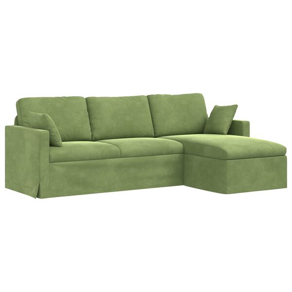 vidaXL Canapea Verde deschis 198 x 134 x 80 cm Catifea