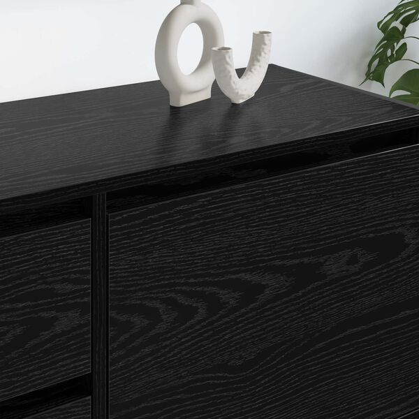 vidaXL Cabinet TV Stejar Negru 100 x 36 x 49.5 cm Lemn compozit