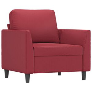 vidaXL Canapea de o persoană, roșu vin, 60 cm, piele ecologică