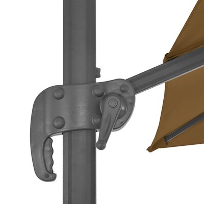vidaXL Umbrelă suspendată cu stâlp din aluminiu gri taupe 300x300 cm