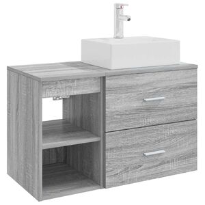 vidaXL Set de mobilier pentru baie 2 pcs Sonoma gri Lemn prelucrat