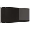 vidaXL Panou de bucătărie 2 buc. Negru 100 x 50 cm sticlă securizată