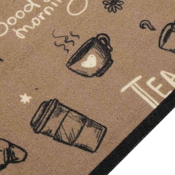 vidaXL Covor de bucătărie lavabil Morning, maro, 60x180 cm, catifea