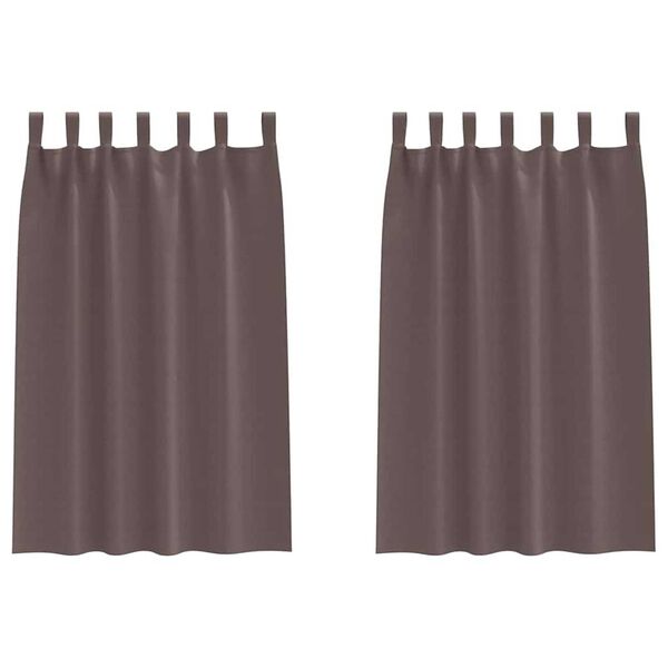 vidaXL Perdele Opaque cu Inel 2 pcs Maro &icirc;nchis 175 x 140 cm Poliester