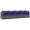 vidaXL Set mobilier de grădină cu perne, 4 piese, poliratan, gri