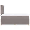 vidaXL Pat box spring cu saltea, taupe, 120x190 cm material textil