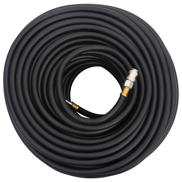 vidaXL Furtun de aer hibrid, negru, 0,6", 50 m, cauciuc și PVC