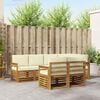 vidaXL Set canapea sectională cu pernă 7 pcs Natural și Crem
