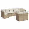 vidaXL Set canapele de grădină, 9 piese, cu perne, bej, poliratan