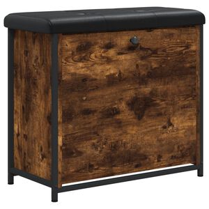 vidaXL Bancă pantofi cu sertar rabatabil, stejar fumuriu, 62x32x56 cm
