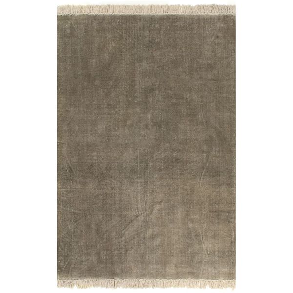 vidaXL Covor Kilim, gri taupe, 120 x 180 cm, bumbac