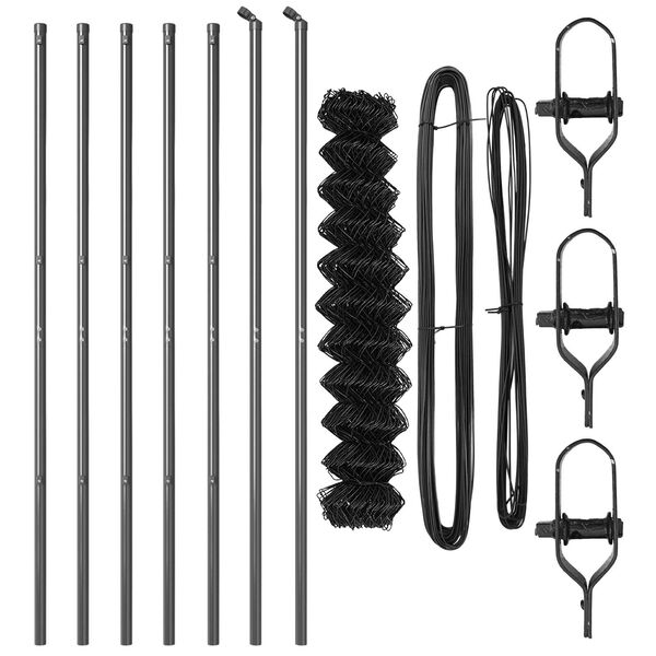 vidaXL St&acirc;lp de gard. Gri 10 x 1 m (mesh de 60 x 60 mm) Oțel și PVC