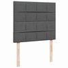 vidaXL Pat box spring cu saltea, gri &icirc;nchis, 120x200 cm, textil