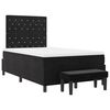 vidaXL Pat cu arcuri cu saltea cu headboard Negru 120 x 190 cm Catifea