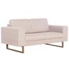 vidaXL Canapea cu 2 locuri, crem, material textil