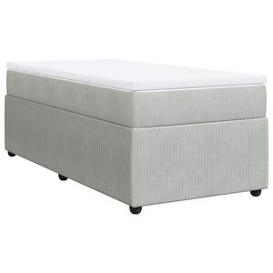 vidaXL Pat continental cu saltea, gri deschis, 80x200 cm, catifea