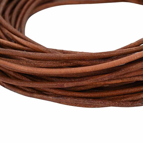 vidaXL Cord din Piele Maro deschis &Oslash;3 mm x 5 m Piele