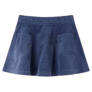 vidaXL Fustă pentru copii cu buzunare, velur, bleumarin, 92