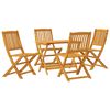 vidaXL Set mobilier de grădină pliabil, 5 piese, lemn masiv de acacia