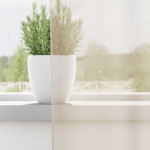 vidaXL Perdele Voile cu Oelii 2 buc Crem 140x140 cm