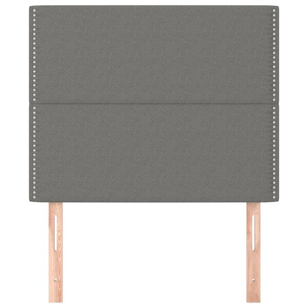 vidaXL Tăblie de pat gri &icirc;nchis 100x5x118/128 cm, material textil