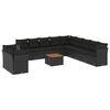 vidaXL Set canapele de grădină, 12 piese, cu perne, negru, poliratan
