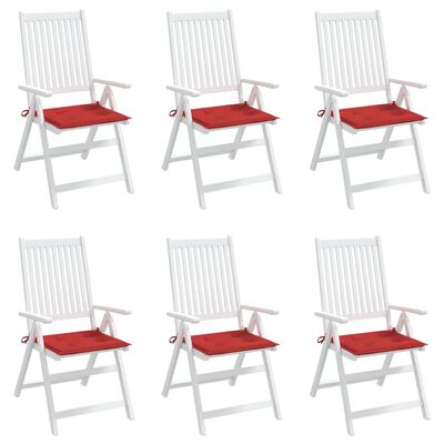vidaXL Perne scaune grădină 6 buc. roșu 40x40x3 cm țesătură Oxford