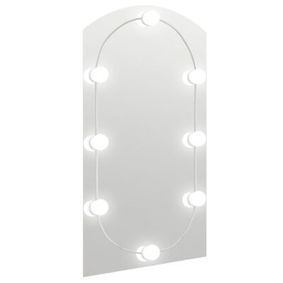vidaXL Oglindă cu lumini LED, arcadă, 90x45 cm, sticlă
