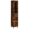 vidaXL Dulap &icirc;nalt, stejar fumuriu, 34,5x34x180 cm, lemn prelucrat