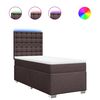 vidaXL Pat box spring cu saltea, maro &icirc;nchis, 80x200 cm, textil