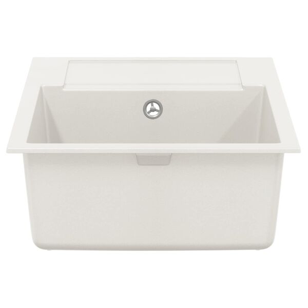 vidaXL Chiuvetă Alb 780 x 500 mm 80% Quartz și 20% Rășină