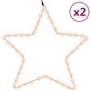 vidaXL Figurină stea de Crăciun 48 LED-uri, 2 buc., alb cald, 56 cm