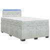 vidaXL Pat box spring cu saltea și LED Gri deschis 120 x 190 cm