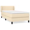 vidaXL Pat box spring cu saltea, crem, 80x200 cm, textil