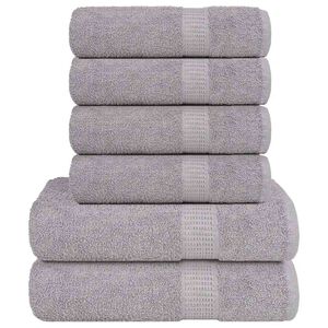 vidaXL Set prosoape FROGN 6 piese, gri, 360 g/m&sup2;