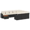 vidaXL Set canapele de grădină cu perne, 11 piese, negru, poliratan