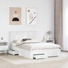 vidaXL Cadru de pat cu headboard Alb 140 x 200 cm Lemn compozit