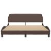 vidaXL Cadru de pat, Dover, maro, 160x200 cm, piele ecologică