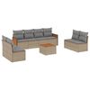 vidaXL Set canapele de grădină, 9 piese, cu perne, bej, poliratan