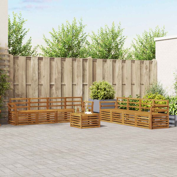 vidaXL Seturi de canapele 9 pcs natural Lemn Solid de Acacia
