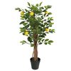 vidaXL Lăm&acirc;i artificial cu 3 trunchiuri, verde, 85 cm, PP