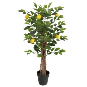 vidaXL Lăm&acirc;i artificial cu 3 trunchiuri, verde, 85 cm, PP