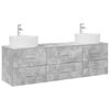 vidaXL Set dulap baie 3 buc. Gri Beton 161 x 44,5 x 76 cm