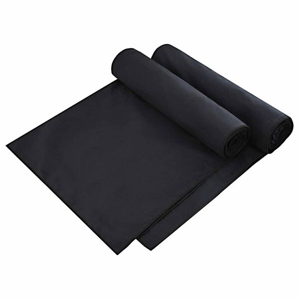 vidaXL Prosoape pentru șezlong 2 pcs Negru 210 x 75 cm