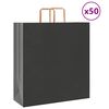 vidaXL Pungi de h&acirc;rtie 50 buc cu m&acirc;nere negre 45x17x48 cm