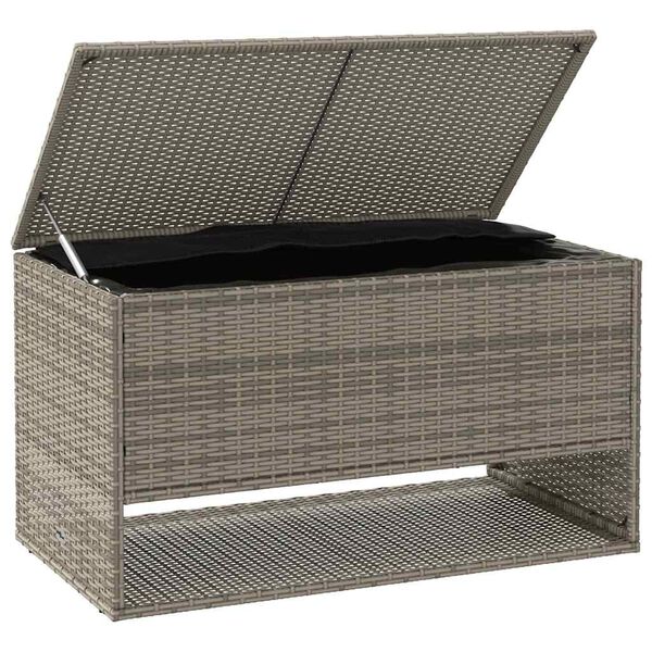 vidaXL Cutie de perne de exterior gri 100x55x55,5 cm Poly Rattan