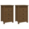 vidaXL Noptiere, 2 buc, maro miere, 40x35x61,5 cm, lemn masiv de pin