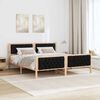 vidaXL Cadru de pat cu headboard Negru 160 x 200 cm Lemn de pin masiv